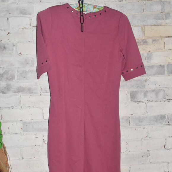 NWT Escada Sport Bright Blush Pink Studded Dress Size 34 - Picture 2 of 6